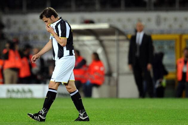 Alessandro del Piero (Juventus Turin) enttäuscht -  Fußball Herren Coppa Italia 2008 2009, italienischer Pokal, Pokalspiel, Juventus Turin, Juve Einzelbild Turin Enttäuschung,