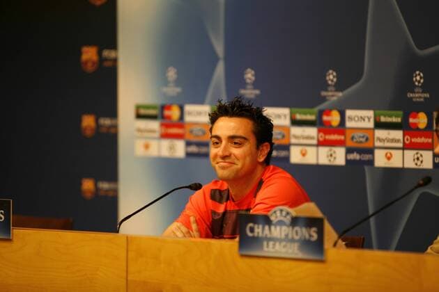 Xavi Hernandez (FC Barcelona) -  - NOxONLINExUSE Fußball EC 1 Herren Vorschau Champions League Saison 2008 2009, Halbfinale, Barca, Pressekonferenz, Pressetermin Einzelbild Barcelona