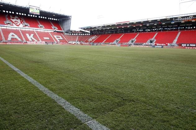 De Grolsch Veste Stadion, Heimspielstätte des FC Twente Enschede - Fußball Herren Eredivisie 2008 2009, Ehrendivision, 1. Niederländische Holländische Liga Totale Arke Stadion Enschede Leere,