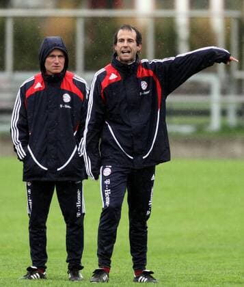 Trainer Mehmet Scholl (Bayern II, re.) Fußball Herren 3. Liga 2008 2009, FC Bayern München Amateure, A., Amat., U23, U 23, Training Gruppe München