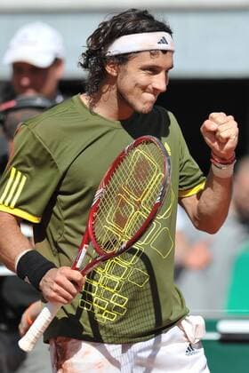 Juan Monaco (Argentinien) - Jubel - (AS3204) Tennis Herren Internazionali BNP d Italia 2009, dItalia, ATP Tour, Masters Series Einzelbild Rom