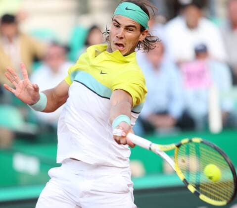 Rafael Nadal (Spanien) - (Lpag069) Tennis Herren Internazionali BNL d Italia 2009, dItalia, ATP Tour, Masters Series, Einzelbild Rom Dynamik,