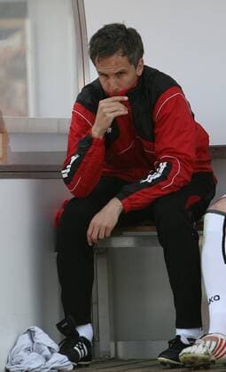 Thorsten Judt (Erfurt) nachdenklich Fußball Herren 3. Liga 2008 2009, FC Rot Weiß Erfurt, RW, RWE Einzelbild Erfurt Nachdenklichkeit,