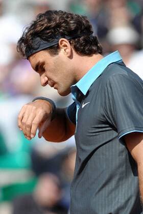 Roger Federer (Schweiz) - (AS6204) Tennis Herren Internazionali BNL d Italia 2009, ATP Tour, Masters Series, dItalia Einzelbild Rom Enttäuschung,