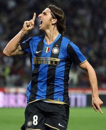 Zlatan Ibrahimovic (Inter Mailand) - Torjubel -  Fußball Herren Serie A 2008 2009, 1. Italienische Liga, FC Internazionale Mailand, Inter Einzelbild Mailand Freude, Begeisterung,