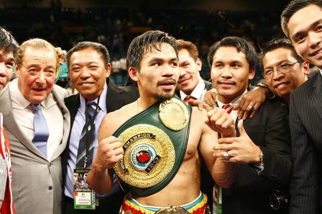 Manny Pacquiao (Philippinen) - IBO Weltmeister im Halbweltergewicht -  (LVP20090502110) Boxen Herren IBO WM 2009, Boxsport, Profiboxen, Halbweltergewicht Gruppe Las Vegas Freude,