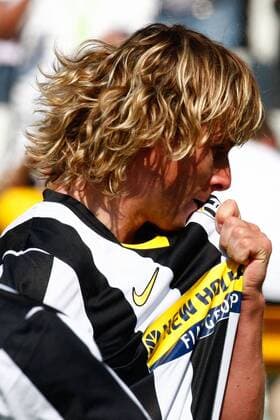 Pavel Nedved (Juventus Turin) - Torjubel -  Fußball Herren Serie A 2008 2009, 1. Italienische Liga, Juventus Turin, Juve Porträt Turin Freude,