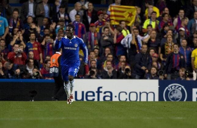Michael Essien (Chelsea) - Torjubel -  Fußball EC 1 Herren Champions League 2008 2009, Halbfinale, Chelsea FC London Einzelbild London Freude,