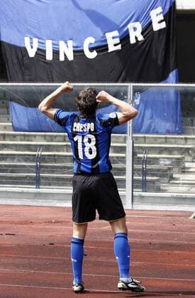 Hernan Crespo (Inter Mailand) jubelt -  Fußball Herren Serie A 2008 2009, 1. Italienische Liga, FC Internazionale Mailand Einzelbild Verona Begeisterung, Freude,