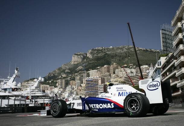 Nick Heidfeld (Deutschland BMW Sauber) in seinem Boliden Motorsport Grand Prix Herren Großer Preis von Monaco 2009, Formel 1 Weltmeisterschaft, F1, F, GP, WM, Freies Training Einzelbild Circuit de Monaco Monte Carlo