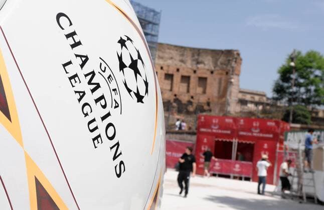Champions League Logo - (AS09052314) Fußball EC 1 Herren Champions League Festival 2008 2009, Finale, Pressetermin Einzelbild o0 Eröffnung Rom