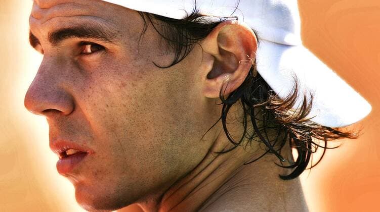 Rafael Nadal (Spanien) -  Tennis Herren French Open 2009, Grand Slam, ATP Tour Porträt Roland Garros Paris Nachdenklichkeit, Skepsis,