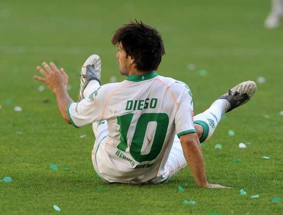 Diego (Bremen) Fußball 1. BL Herren Saison 2008 2009, SV Werder Bremen, Einzelbild Wolfsburg