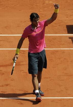 Rafael Nadal (Spanien) - Schlussjubel Tennis Herren French Open 2009, Grand Slam, ATP Tour Einzelbild Roland Garros Paris Freude,