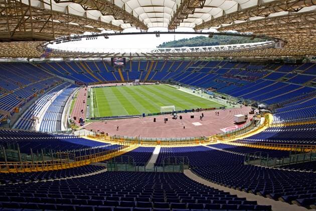 Stadio Olimpico in Rom - Austragungsort des Champions League Finales 2009 in Rom -  Fußball EC 1 Herren Champions League 2008 2009, Finale, Austragungsort, Wettkampfstätte, Spielstätten Totale o0 Olympiastadion Rom