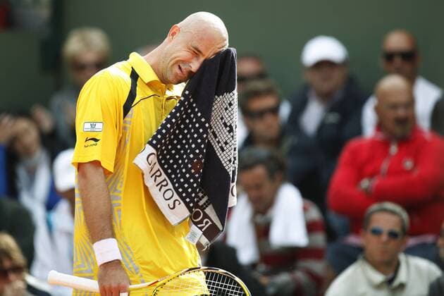 Ivan Ljubicic (Kroatien) enttäuscht Tennis Herren French Open 2009, Grand Slam, ATP Tour Einzelbild Roland Garros Paris
