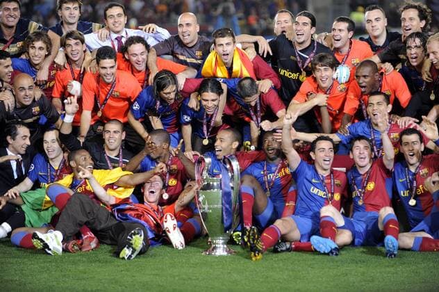 FC Barcelona ist Champions League Sieger 2009 Fußball EC 1 Herren Champions League Finale 2008 2009, FC Barcelona, Barca Totale Rom Begeisterung, Freude,
