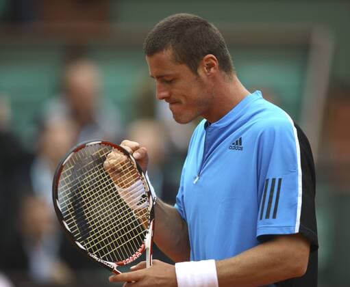 Marat Safin (Russland) jubelt Tennis Herren French Open 2009, Grand Slam, ATP Tour Einzelbild Roland Garros Paris
