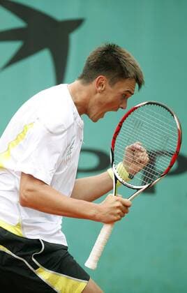 Andreas Beck (Deutschland) - Jubel Tennis Herren French Open 2009, Grand Slam, ATP Tour Einzelbild Roland Garros Paris Begeisterung, Freude,