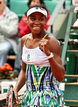 Venus Williams (USA) -  Tennis Damen French Open 2009, Grand Slam, WTA Tour Einzelbild Roland Garros Paris Freude,