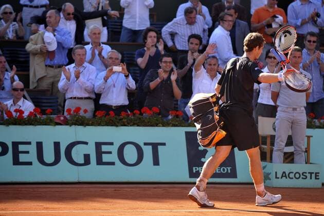 Andrew Murray (Großbritannien) - enttäuschter Abgang -  Tennis Herren French Open 2009, Grand Slam, ATP Tour, Vdig Gruppe Roland Garros Paris Enttäuschung,