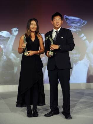Noppawan Lertcheewakarn (Thailand) und Tsung Hua Yang (Taiwan) - ITF World Champions 2009 der Junioren Tennis Damen ITF World Champions Dinner 2009, Preisverleihung, Ehrung, Spielerehrung, Gruppe Paris