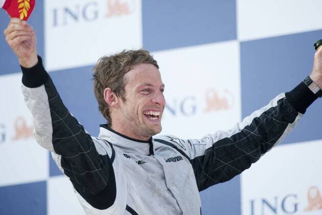 Jenson Button (England Brawn GP) gewinnt den GP der Türkei 2009 -  Motorsport Grand Prix Herren Großer Preis der Türkei 2009, Formel 1 Weltmeisterschaft, F1, F, GP, WM Einzelbild Istanbul Freude,
