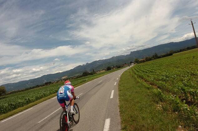 Lampre Fahrer auf der 4. Etappe des Criterium du Dauphine Libere 2009 -  Radsport Herren Criterium du Dauphine Libere 2009, Straßenradsport, Straße, Rad ProTour Zeitfahren Einzelzeitfahren Totale 4. Etappe: Bourg Les Valence - Valence