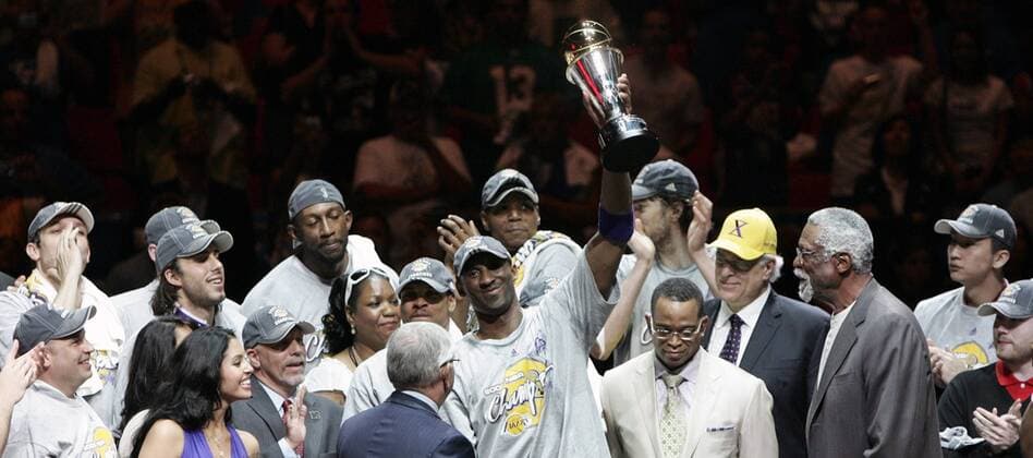Kobe Bryant (Los Angeles Lakers, Mitte) - NBA Meister 2009 und MVP der NBA Finals - (14062009KSK336) Basketball Herren NBA Finale 2008 2009, Playoffs, Playoff, Play Offs, Off, LA, L A, Los Angeles Lakers, Totale Orlando Freude,