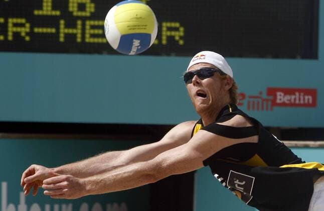 Jonas Reckermann (Deutschland) Beachvolleyball Herren German Masters 2009, Beach, European Championship Tour Einzelbild Berlin Dynamik,