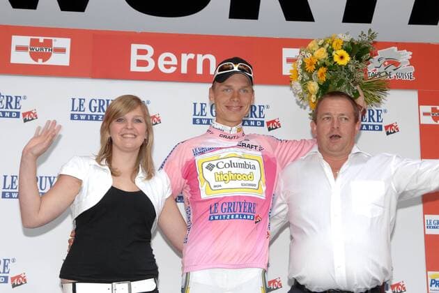 Tony Martin (Deutschland Columbia High Road) gewinnt die Bergwertung der Tour de Suisse 2009 Radsport Herren Tour de Suisse 2009, ProTour, Straßenradsport, Straße, Rad, Zeitfahren, Einzelzeitfahren Gruppe 9. Etappe: Bern Freude,