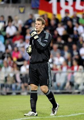 Torwart Manuel Neuer (Deutschland U21) -  Fußball Länderspiel Herren U 21 EM 2009, Nationalmannschaft, Nationaltrikot Einzelbild Halmstad