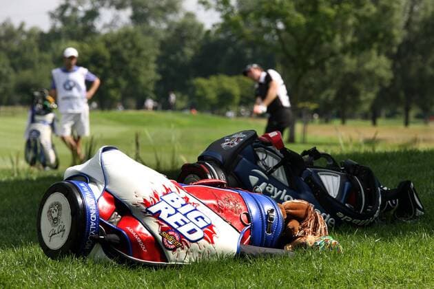 Big Red Golftasche von John Daly (USA) Golf Herren BMW International Open 2009, PGA European Tour Gruppe Eichenried München