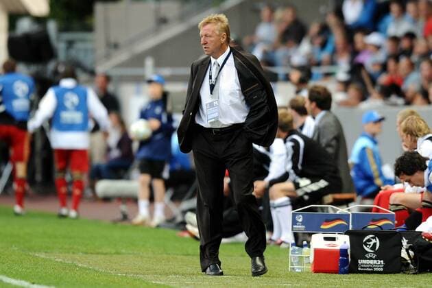 Bundestrainer Horst Hrubesch (Deutschland U21) -  Fußball Länderspiel Herren U21 EM 2009, U 21, Nationalteam, Halbfinale Einzelbild Helsingborg