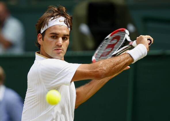 Roger Federer (Schweiz) Tennis Herren All England Championships 2009, Grand Slam, ATP Tour Einzelbild Wimbledon London