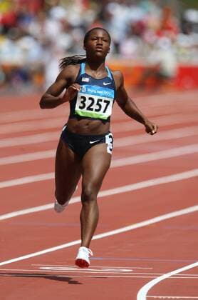 Lauryn Williams (USA) Leichtathletik OS Sommer Damen Olympische Spiele Peking 2008, Sommerspiele, 100m Einzelbild Peking