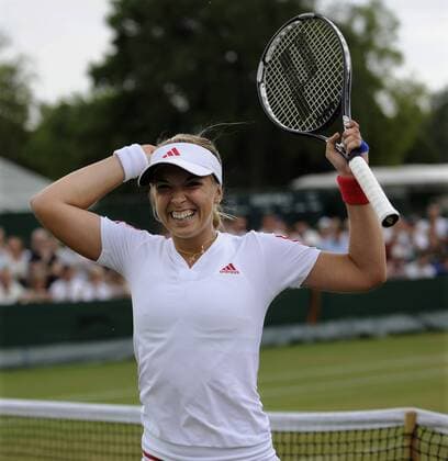 Sabine Lisicki (Deutschland) jubelt Tennis LM Damen All England Championships 2009, Grand Slam, WTA Tour Einzelbild Wimbledon London Begeisterung, Freude,