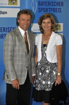 Preisträger Bernhard Langer (Deutschland) mit seiner Ehefrau Vikki anlässlich des bayrischen Sportpreises 2009 Golf Herren Bayerischer Sportpreis 2009, Sportlerehrung, Ehrung, Preisverleihung Gruppe München