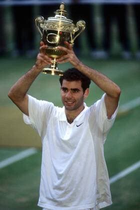 Pete Sampras (USA) - Sieger der All England Championships 2000 Tennis Herren All England Championships 2000, Grand Slam, ATP Tour, Finale Einzelbild Wimbledon London Freude,