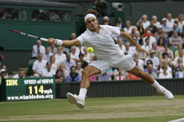 Roger Federer (Schweiz) -  Tennis Herren All England Championships 2009, Grand, Slam, ATP Tour Einzelbild Wimbledon London Dynamik,