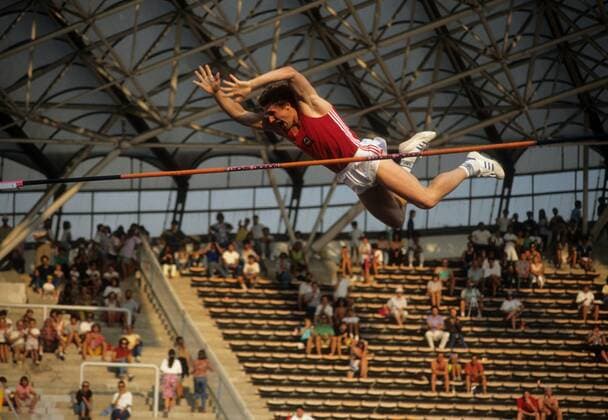 Sergej Bubka (UdSSR) Leichtathletik Herren 1990 Einzelbild Aufnahmedatum geschätzt Dynamik,