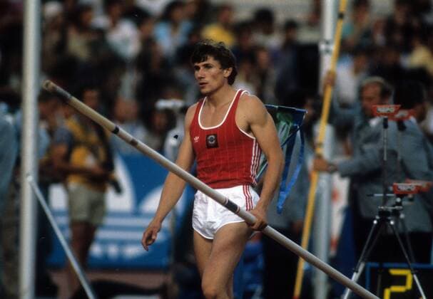 Sergej Bubka (UdSSR) Leichtathletik WM Herren WM 1987 Einzelbild Rom