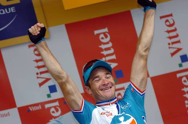 Thomas Voeckler (Frankreich BBOX Bouygues Telecom) gewinnt die 5. Etappe der Tour de France 2009 -  Radsport Herren Tour de France 2009, Straßenradsport, Straße, Rad Einzelbild dAgde 5. Etappe: Le Cap d Agde - Perpignan Freude,