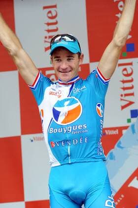 Thomas Voeckler (Frankreich BBOX Bouygues Telecom) gewinnt die 5. Etappe der Tour de France 2009 -  Radsport Herren Tour de France 2009, Straßenradsport, Straße, Rad Einzelbild dAgde 5. Etappe: Le Cap d Agde - Perpignan Freude,