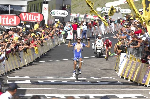 Brice Feillu (Frankreich Agritubel) gewinnt die 7. Etappe der Tour de France 2009 -  Radsport Herren Tour de France 2009, Straßenradsport, Straße, Rad, Vdig Totale 7. Etappe: Barcelona - Andorra Arcalis Freude,