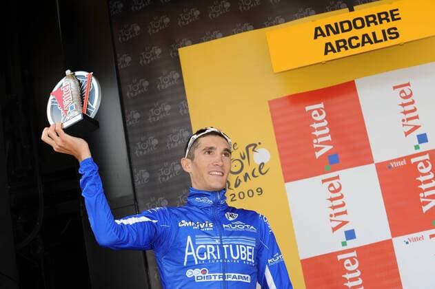 Brice Feillu (Frankreich Agritubel) gewinnt die 7. Etappe der Tour de France 2009 -  Radsport Herren Tour de France 2009, Straßenradsport, Straße, Rad, Vdig Einzelbild 7. Etappe: Barcelona - Andorra Arcalis Freude,