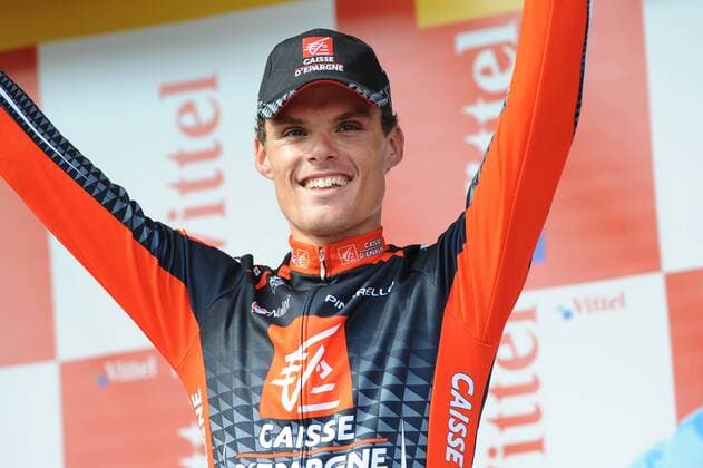 Luis Leon Sanchez Gil (Spanien Caisse d Epargne) gewinnt die 8. Etappe der Tour de France 2009 -  Radsport Herren Tour de France 2009, Straßenradsport, Straße, Rad, Vdig Einzelbild 8. Etappe: Andorra La Vieille - Saint Girons Freude,