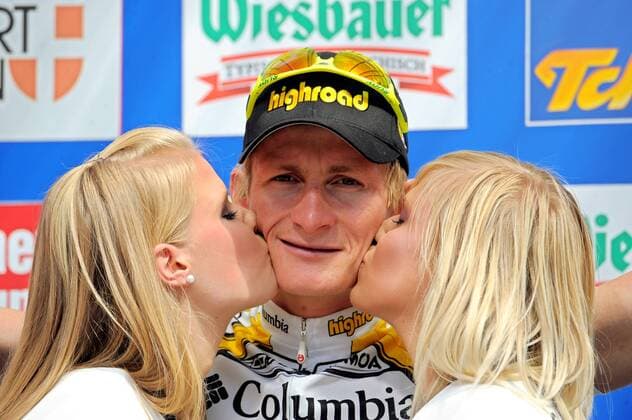 Andre Greipel (Deutschland Columbia High Road) gewinnt die 8. und letzte Etappe der Österreichrundfahrt 2009 -  Radsport Herren Tour of Austria 2009, Österreichrundfahrt, Österreich Rundfahrt, Straßenradsport, Straße, Rad Gruppe 8. Etappe: Podersdorf - Wien Freude,