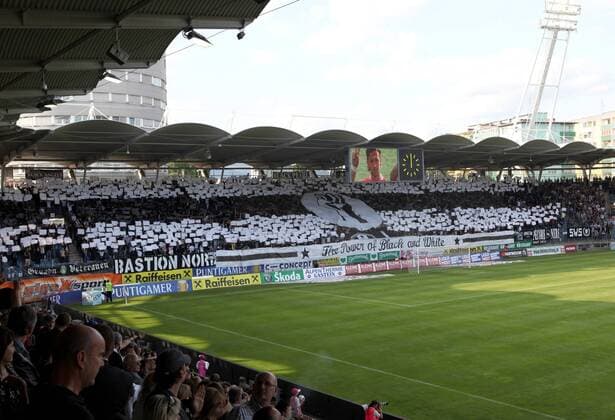 GRAZ, Bundesliga UPC Arena in Graz - Heimspielstätte von Sturm Graz.  o0 2008, Sportstätte Österreich, Totale, Stadion, Fußballstadion, innen, Innenansicht, SK Puntigamer