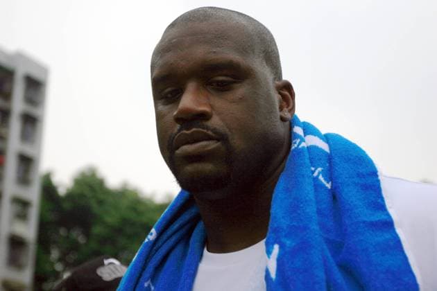 Shaquille O Neal (USA Cleveland Cavaliers) während eines Promotiontermins für den Sportartikelhersteller Li Ning -  (IMC2009071448104) Basketball Herren Promotiontermin 2009, NBA, Asienreise, Asien Tour, Promotion, Promo, PR, Pressetermin Einzelbild Mianyang Nachdenklichkeit,